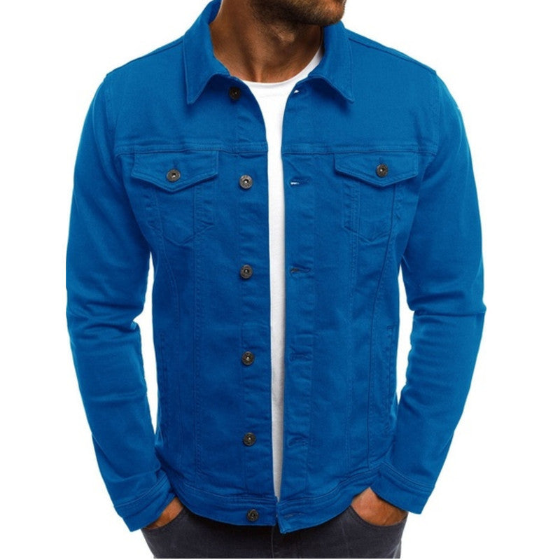 Denim Jacke - Slim Fit - Button-Up - Jeansjacke - Herrenjacke-Blau-S-Chaps Herrenmode