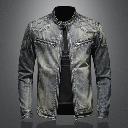 Denim Jacke | Zip-Up | Washed | Herbst Jacke | Herren Jacke-Ohne Flagge-M-Chaps Herrenmode