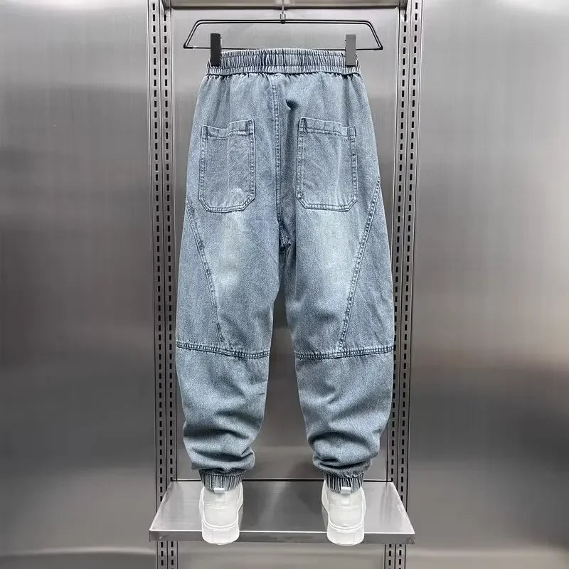 Denim Jogger - Baggy - Elastische Taille - Jogger Jeans - Herrenhosen-Chaps Herrenmode