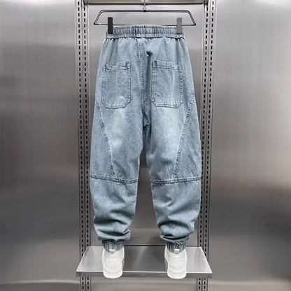 Denim Jogger - Baggy - Elastische Taille - Jogger Jeans - Herrenhosen-Chaps Herrenmode