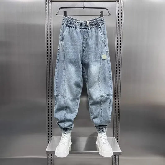 Denim Jogger - Baggy - Elastische Taille - Jogger Jeans - Herrenhosen-Chaps Herrenmode