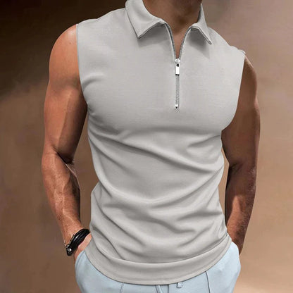 Dennis - Das Halfzipper Tank-Top-Grau-S-Chaps Herrenmode
