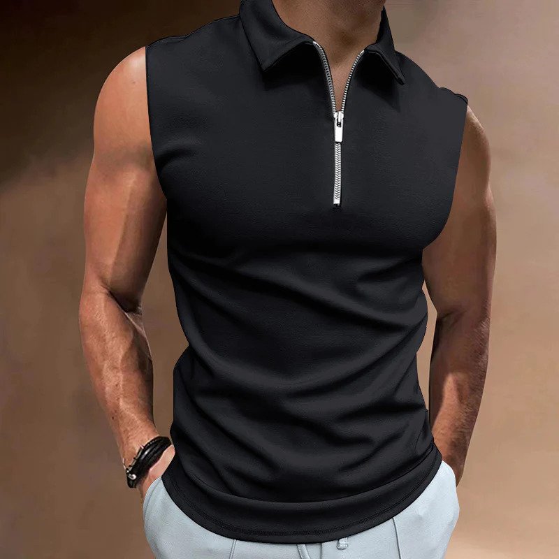 Dennis - Das Halfzipper Tank-Top-Schwarz-S-Chaps Herrenmode