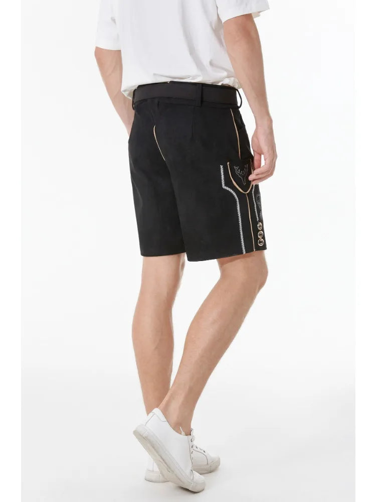 Deutsche Ledershorts – Traditionell – Bayerische Tracht – Lederhosen Oktoberfest – Deutsches Oktoberfest-Outfit für Männer-Chaps Herrenmode