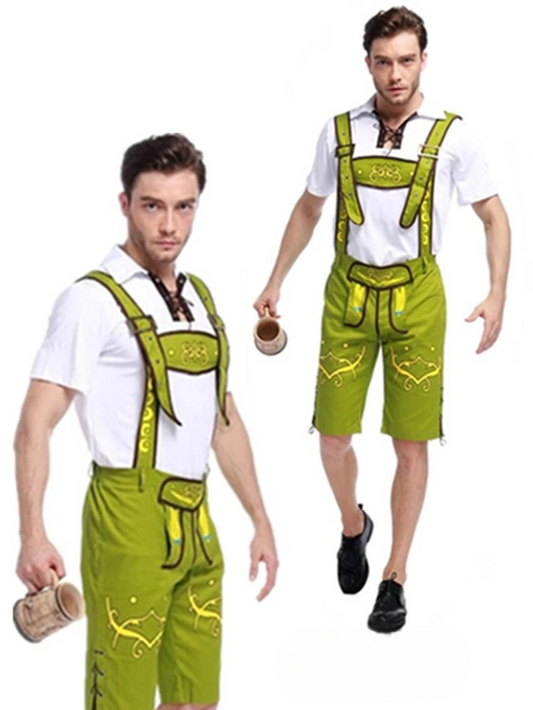 Deutsche Oktoberfest-Leder-Shorts | Hosenträger | Shorts | Leder-Shorts-Outfit | Deutsches Oktoberfest-Outfit für Männer-Chaps Herrenmode