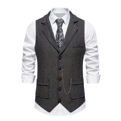 Elegante Weste für Männer-Dunkelgrau-S-Chaps Herrenmode