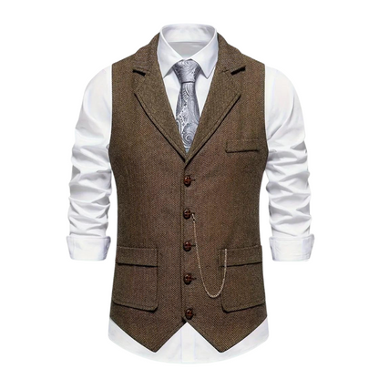 Elegante Weste für Männer-Kaffee-S-Chaps Herrenmode