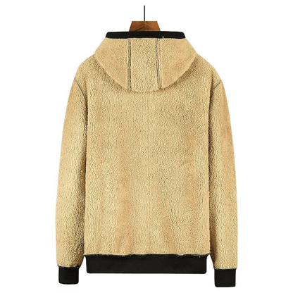 Fellgefütterter Hoodie – Warm – Mit Reißverschluss – Winter-Hoodie – Herren-Hoodie-Jacke-Chaps Herrenmode