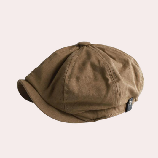 Flache Mütze | Retro | Vintage | Baskenmütze | Herrenhut-Braun-S-Chaps Herrenmode