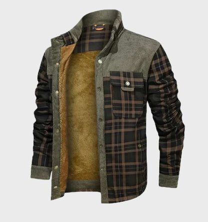 Flanellhemd | Fleece gefüttert | Kariert | Flanelljacke | Herrenbekleidung-Grau - Braun-S-Chaps Herrenmode