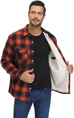 Flanellhemd - Fleece gefüttert - Überhemd - Kariertes Hemd - Herrenbekleidung-Chaps Herrenmode