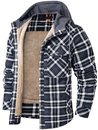 Flanelljacke | Kapuzenjacke | Karojacke | Fleecejacke | Winterjacke für Herren-Grau-S-Chaps Herrenmode