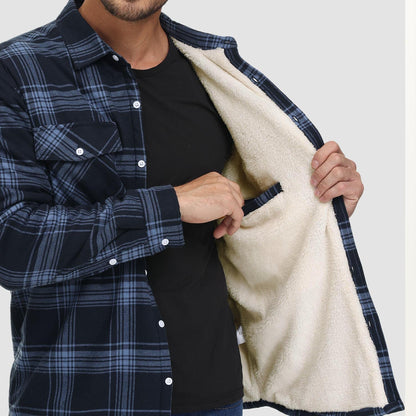 Flanelljacke – Kariertes, Mit Fleece Gefüttertes Herren-Overshirt für den Winter-Chaps Herrenmode