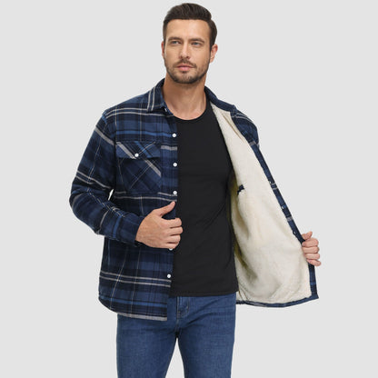 Flanelljacke – Kariertes, Mit Fleece Gefüttertes Herren-Overshirt für den Winter-Chaps Herrenmode