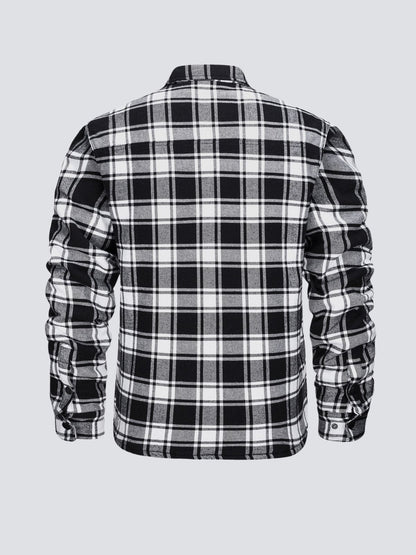 Flanelljacke – kariert – mit Knöpfen – gefütterte Innenjacke – Winterjacke für Herren-Chaps Herrenmode