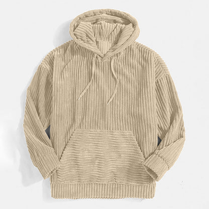 Fleece-Hoodie | Warm | Kängurutasche | Pullover-Hoodie | Herren-Hoodie-Beige-S-Chaps Herrenmode