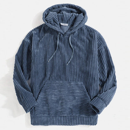 Fleece-Hoodie | Warm | Kängurutasche | Pullover-Hoodie | Herren-Hoodie-Blau-S-Chaps Herrenmode