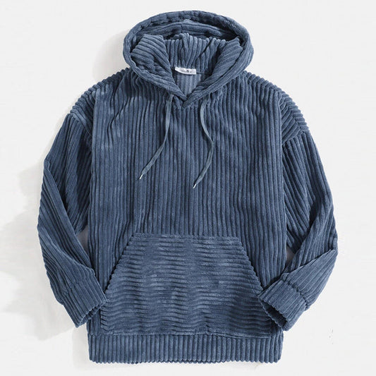 Fleece-Hoodie | Warm | Kängurutasche | Pullover-Hoodie | Herren-Hoodie-Blau-S-Chaps Herrenmode