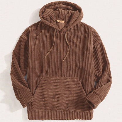 Fleece-Hoodie | Warm | Kängurutasche | Pullover-Hoodie | Herren-Hoodie-Braun-S-Chaps Herrenmode