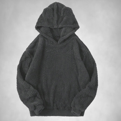 Fleece-Hoodie – Warmer, bequemer Teddy-Pullover-Hoodie für Männer-Dunkelgrau-S-Chaps Herrenmode