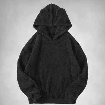 Fleece-Hoodie – Warmer, bequemer Teddy-Pullover-Hoodie für Männer-Schwarz-S-Chaps Herrenmode