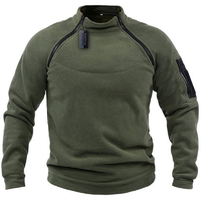 Fleece Pullover | Warm | Half Zip | Outdoor Fleece | Herren Fleece-Armeegrün-S-Chaps Herrenmode
