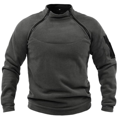 Fleece Pullover | Warm | Half Zip | Outdoor Fleece | Herren Fleece-Dunkelgrau-S-Chaps Herrenmode