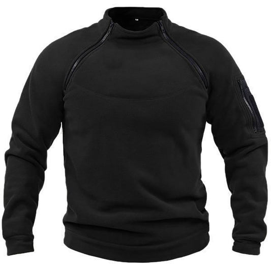 Fleece Pullover | Warm | Half Zip | Outdoor Fleece | Herren Fleece-Schwarz-S-Chaps Herrenmode