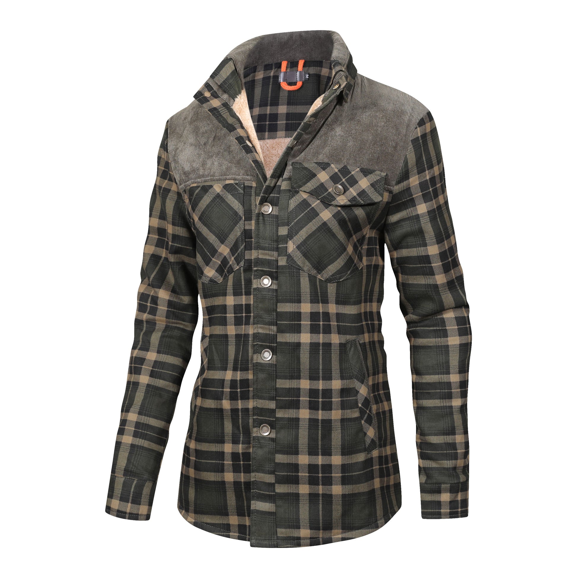 Fleece gefütterte Jacke | Kariert | Button-Up | Karierte Jacke | Herren Überhemd-Chaps Herrenmode