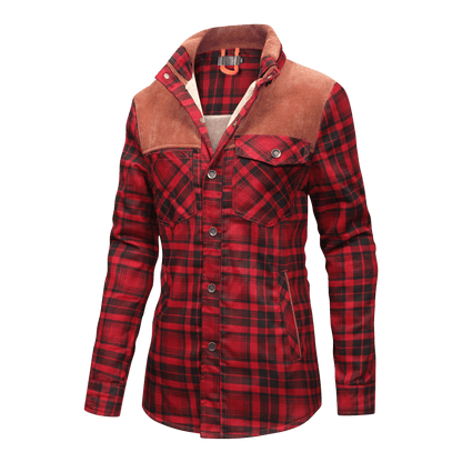 Fleece gefütterte Jacke | Kariert | Button-Up | Karierte Jacke | Herren Überhemd-Chaps Herrenmode