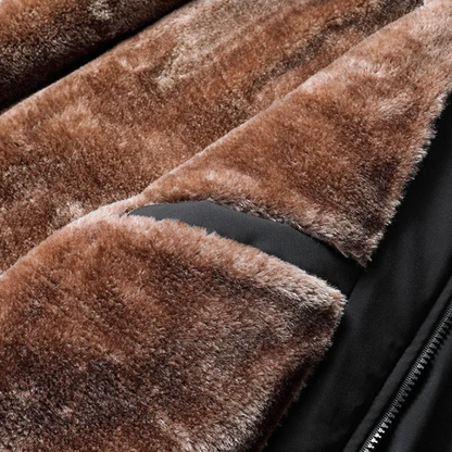Fleece gefütterte Jacke - Winddichte Herrenjacke mit Reißverschluss für Herbst und Winter-Chaps Herrenmode