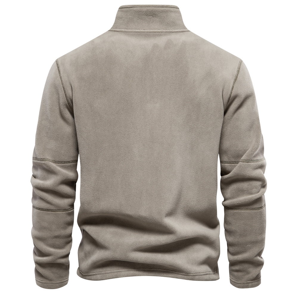 Fleece mit Viertelreißverschluss – warm – Langarm – Herren-Pullover mit halbem Reißverschluss – Herrenbekleidung-Chaps Herrenmode