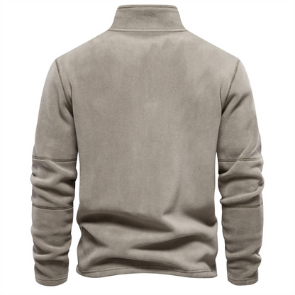 Fleece mit Viertelreißverschluss – warm – Langarm – Herren-Pullover mit halbem Reißverschluss – Herrenbekleidung-Chaps Herrenmode