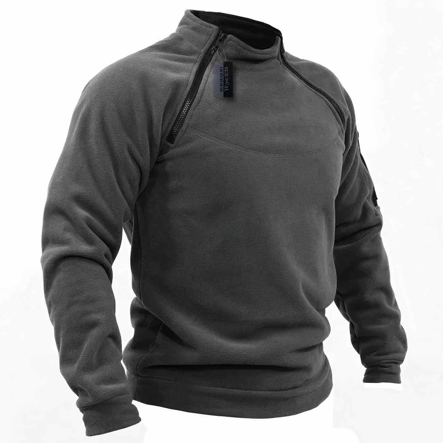 Fleecehemd - Herren Quarter Zip Fleece Sweater Pullover-Dunkelgrau-S-Chaps Herrenmode