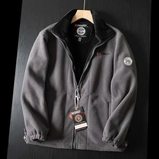 Fleecejacke | Warm | Taschen | Fleece-Jacke mit Reißverschluss | Winterkleidung für Herren-Grau-XS-Chaps Herrenmode