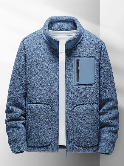 Fleecejacke | Zip-Up | Warm | Full Zip Fleece | Herren Fleece-Blau-XS-Chaps Herrenmode