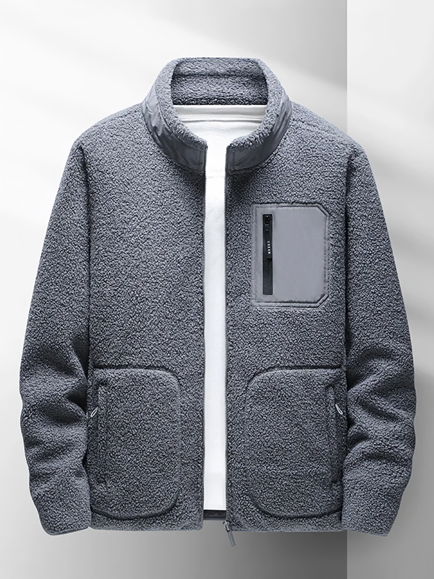 Fleecejacke | Zip-Up | Warm | Full Zip Fleece | Herren Fleece-Grau-XS-Chaps Herrenmode