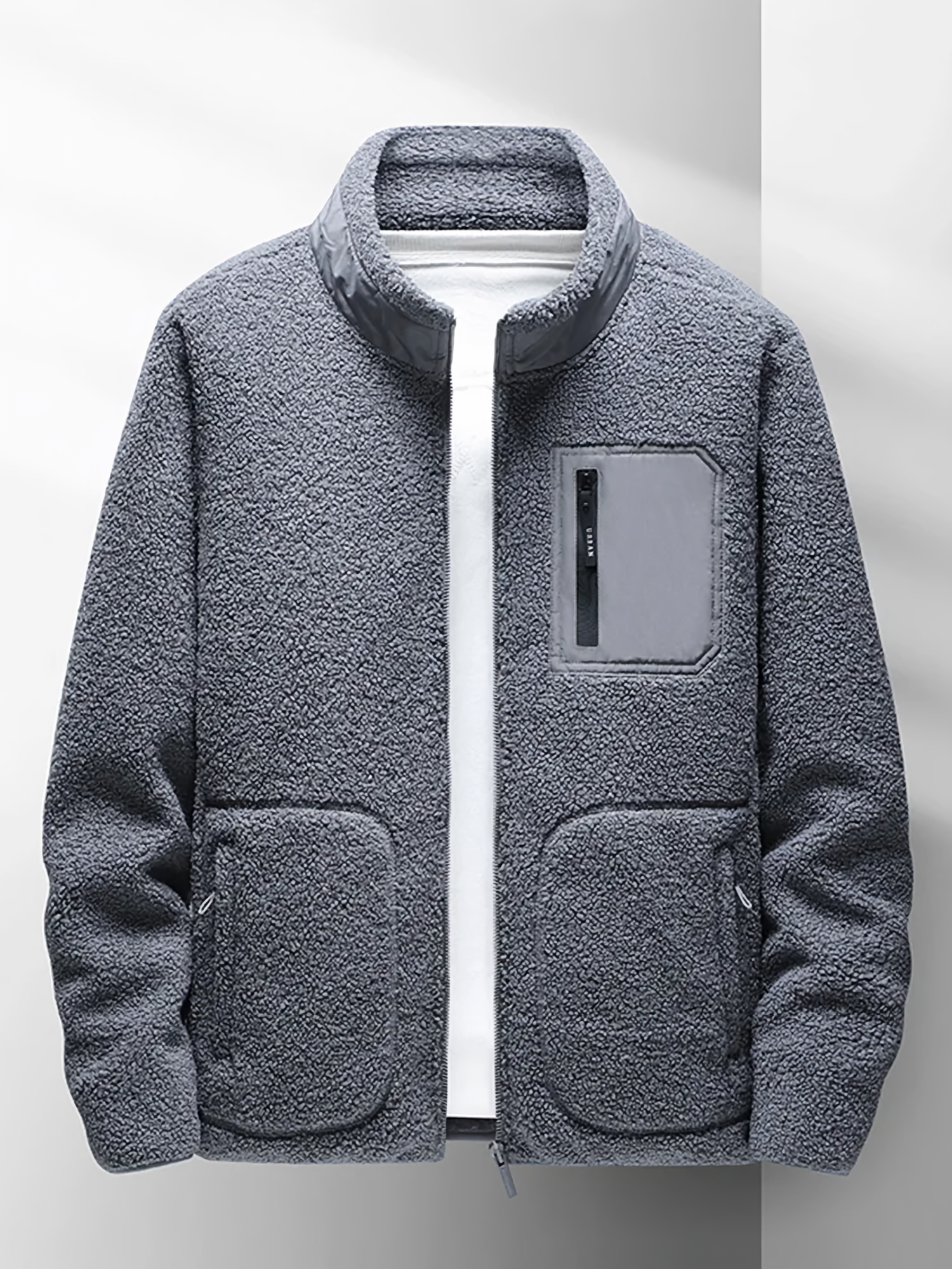 Fleecejacke | Zip-Up | Warm | Full Zip Fleece | Herren Fleece-Grau-XS-Chaps Herrenmode