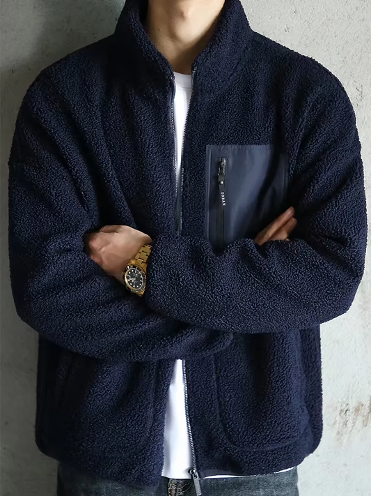 Fleecejacke | Zip-Up | Warm | Full Zip Fleece | Herren Fleece-Marineblau-XS-Chaps Herrenmode