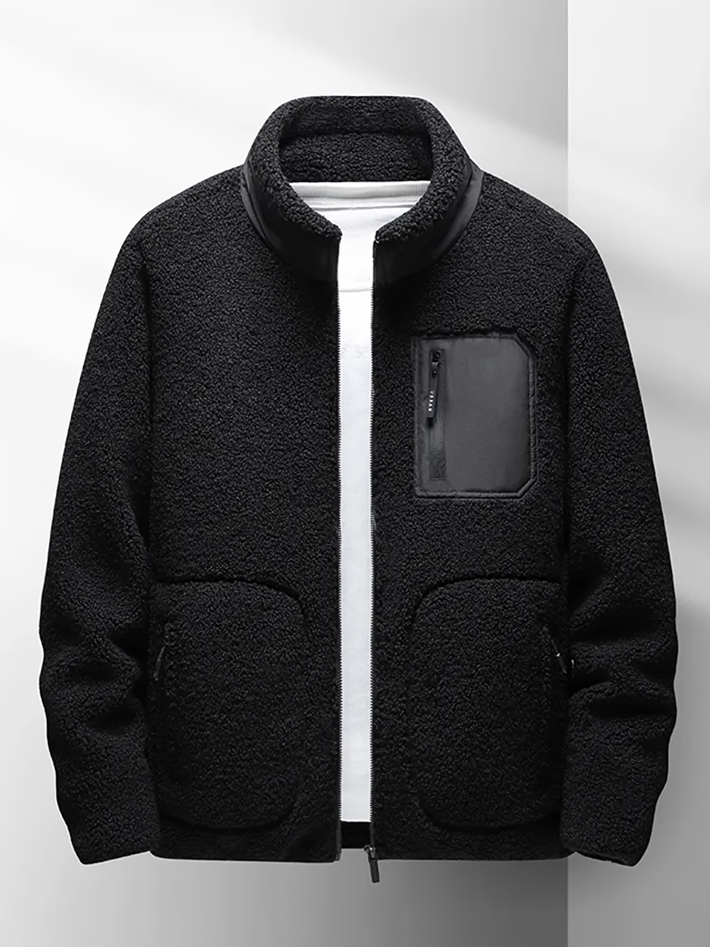 Fleecejacke | Zip-Up | Warm | Full Zip Fleece | Herren Fleece-Schwarz-XS-Chaps Herrenmode