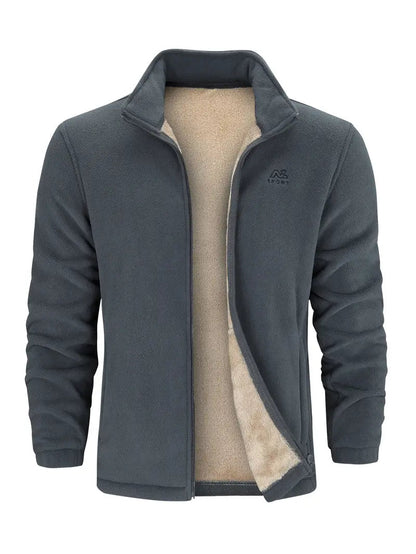 Fleecejacke – durchgehender Reißverschluss – Stehkragen – Fleece mit Reißverschluss – Herrenbekleidung-Chaps Herrenmode