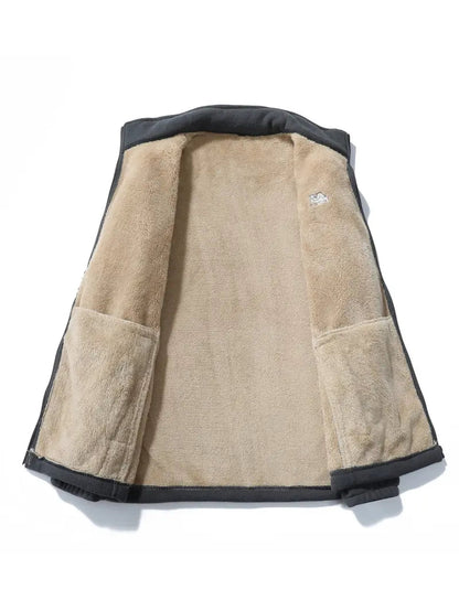 Fleecejacke – durchgehender Reißverschluss – Stehkragen – Fleece mit Reißverschluss – Herrenbekleidung-Chaps Herrenmode