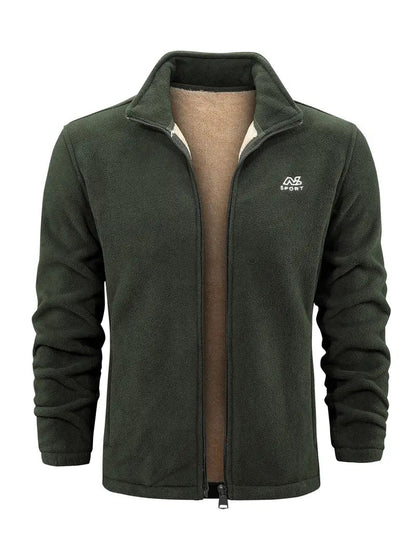 Fleecejacke – durchgehender Reißverschluss – Stehkragen – Fleece mit Reißverschluss – Herrenbekleidung-Grün-2XS-Chaps Herrenmode