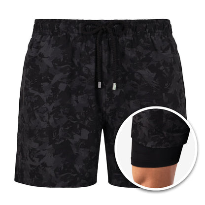 Florida Badeshorts-Camo Schwarz-S-Chaps Herrenmode
