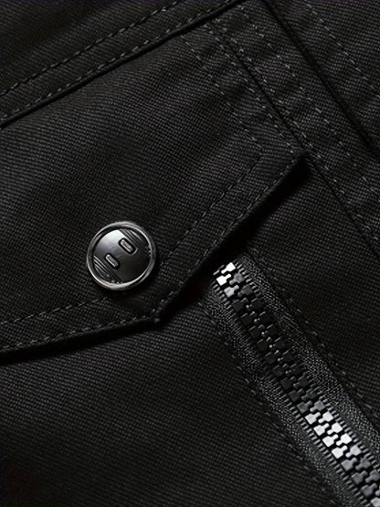 Frachtjacke | Schwarz | Reißverschluss | Herbstjacke | Herrenjacken-Chaps Herrenmode
