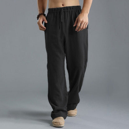 Freizeithose – Leicht – Locker sitzend – Sommerhose – Herrenhose-Schwarz-S-Chaps Herrenmode