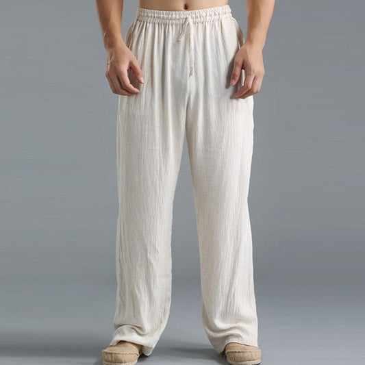 Freizeithose – Leicht – Locker sitzend – Sommerhose – Herrenhose-Weiß-S-Chaps Herrenmode