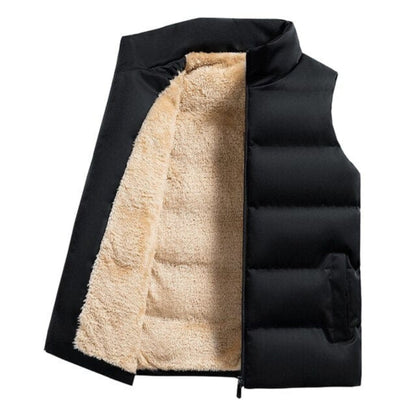 Gepolstertes Gilet - Herren Fleece gefütterte Pufferweste Bodywarmer-Schwarz-S-Chaps Herrenmode