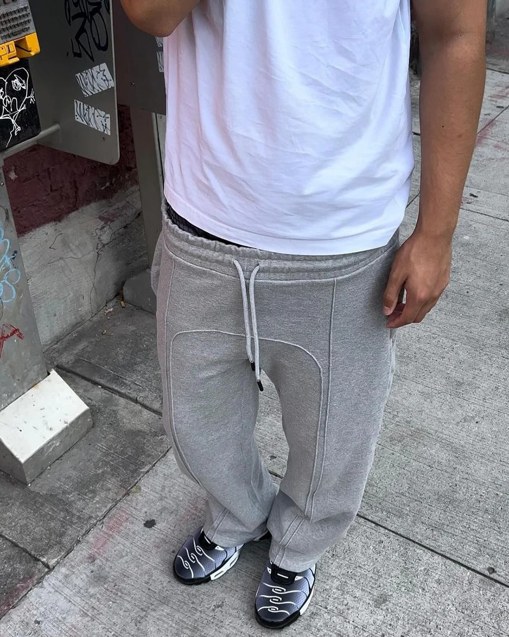 Gerade Bein-Jogger | Drawstring | Baggy | Gerade Bein-Sweatpants | Herren-Jogger-Chaps Herrenmode