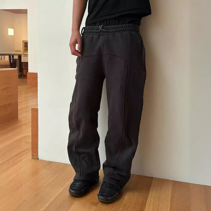 Gerade Bein-Jogger | Drawstring | Baggy | Gerade Bein-Sweatpants | Herren-Jogger-Chaps Herrenmode